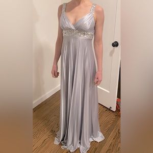 Silver evening gown